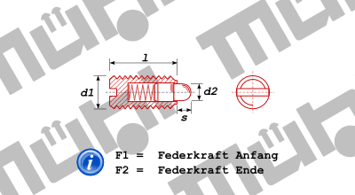 Werksnorm 2203 SB-S Federnde Druckstcke, mit Schlitz und Bolzen