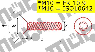 ISO 14581 Senkkopfschraube mit Innenvielzahn