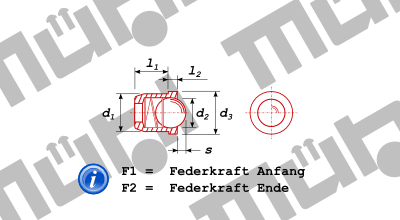 Werksnorm 2203 BKN Federndes Druckstck mit Bund und Kugel, glatte Ausfhrung