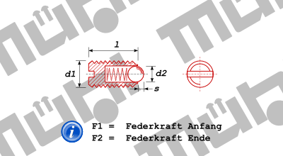 Werksnorm 2203 SK-S Federnde Druckstcke, mit Schlitz und Kugel