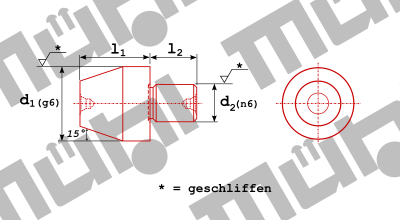 DIN 6321-B Aufnahmebolzen Form B mit Zentrierbohrung