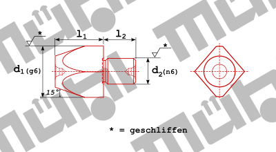 DIN 6321-C Aufnahmebolzen Form C mit Zentrierbohrung