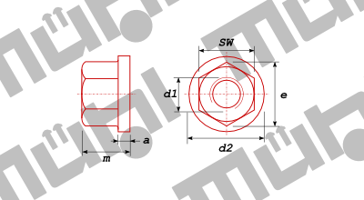 DIN 6331 Sechskantmutter mit Bund