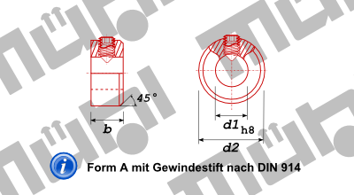 DIN 705 A Stellringe mit und ohne Gew.Stift