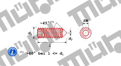 DIN 914 / ISO 4027 Gewindestift mit Innensechskant und Spitze