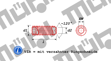 DIN 916 / ISO 4029 Gewindestift mit Innensechskant und Ringschneide