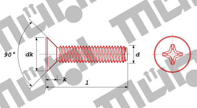 DIN 965 / ISO 7046 Senkkopfschraube mit Phillips-Kreuzschlitz